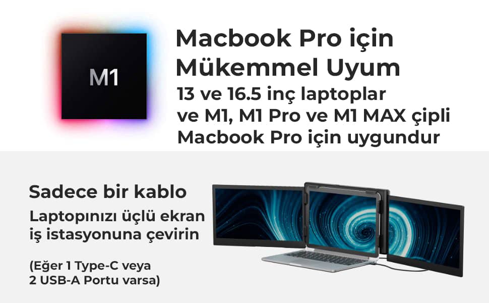 OFİYAA P2 Pro İki Ekranlı Taşınabilir 13,3 inç Monitör 11 OfiyaaProP2 ucuncuicfoto