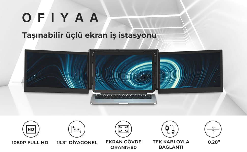 OFİYAA P2 Pro İki Ekranlı Taşınabilir 13,3 inç Monitör 6 OfiyaaP2Proicfoto